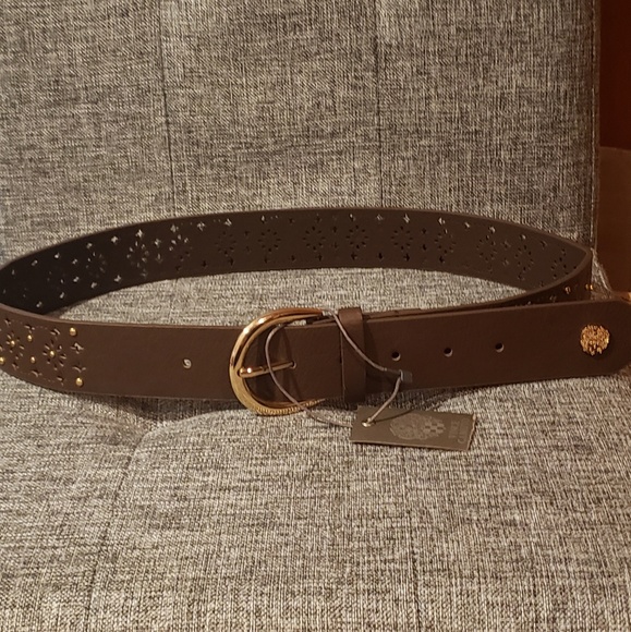 NEW Vince Camuto | Floral Perforated Studded Belt - Picture 3 of 8